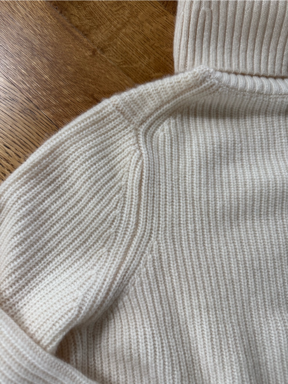 Banana Republic Cream Ribbed Cashmere Cowl Sweater - Picture 7 of 7
